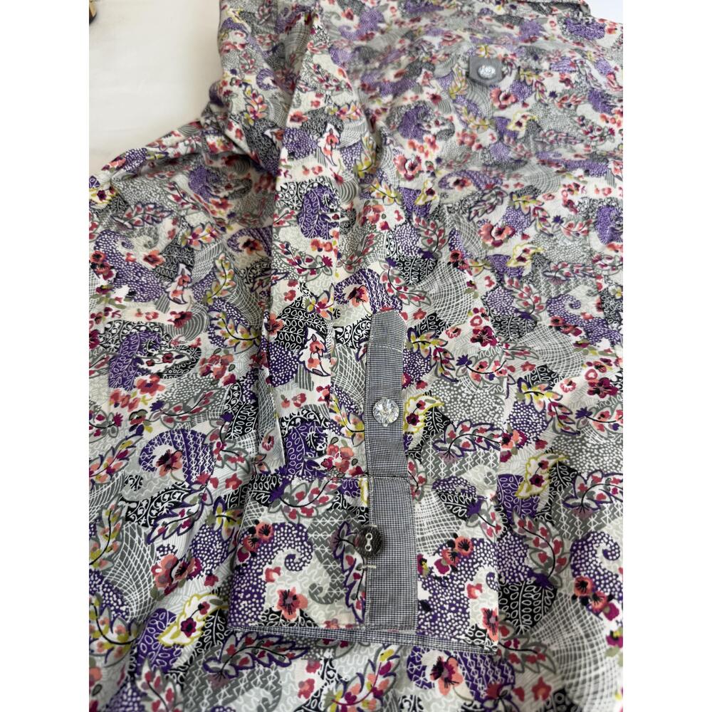 NWT Cj Banks Womens Purple Paisley Floral Long Sleeve ButtonUp Shirt 14W X - Picture 6 of 11